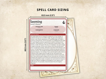 Sorcerer DnD Spell Cards 5e 2014 FeyWorks.co.uk