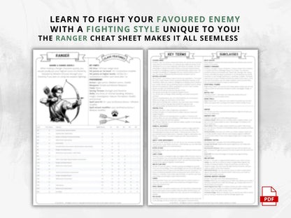 Ranger 5e 2014 Reference Guide - Cheat Sheet FeyWorks.co.uk