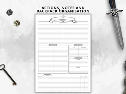 Simplified Character Sheet 5e 2014 & 5.5 2024 FeyWorks.co.uk