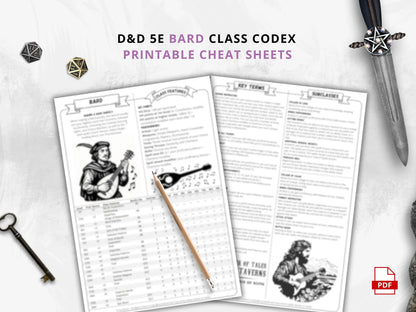 Bard 5e 2014 Reference Guide - Cheat Sheet FeyWorks.co.uk