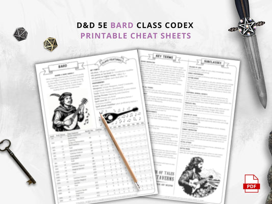 Bard 5e 2014 Reference Guide - Cheat Sheet FeyWorks.co.uk