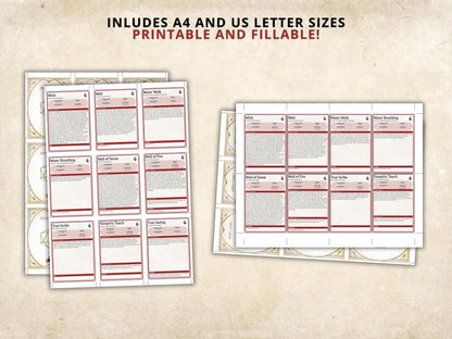 Sorcerer DnD Spell Cards 5e 2014 FeyWorks.co.uk
