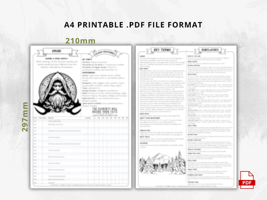 Druid 5e 2014 Reference Guide - Cheat Sheet FeyWorks.co.uk