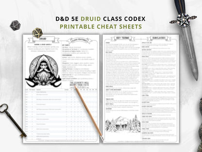 Druid 5e 2014 Reference Guide - Cheat Sheet FeyWorks.co.uk