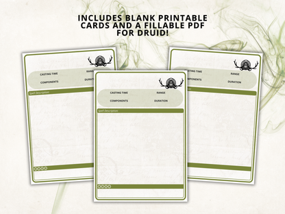 Druid DnD Spell Cards 2024