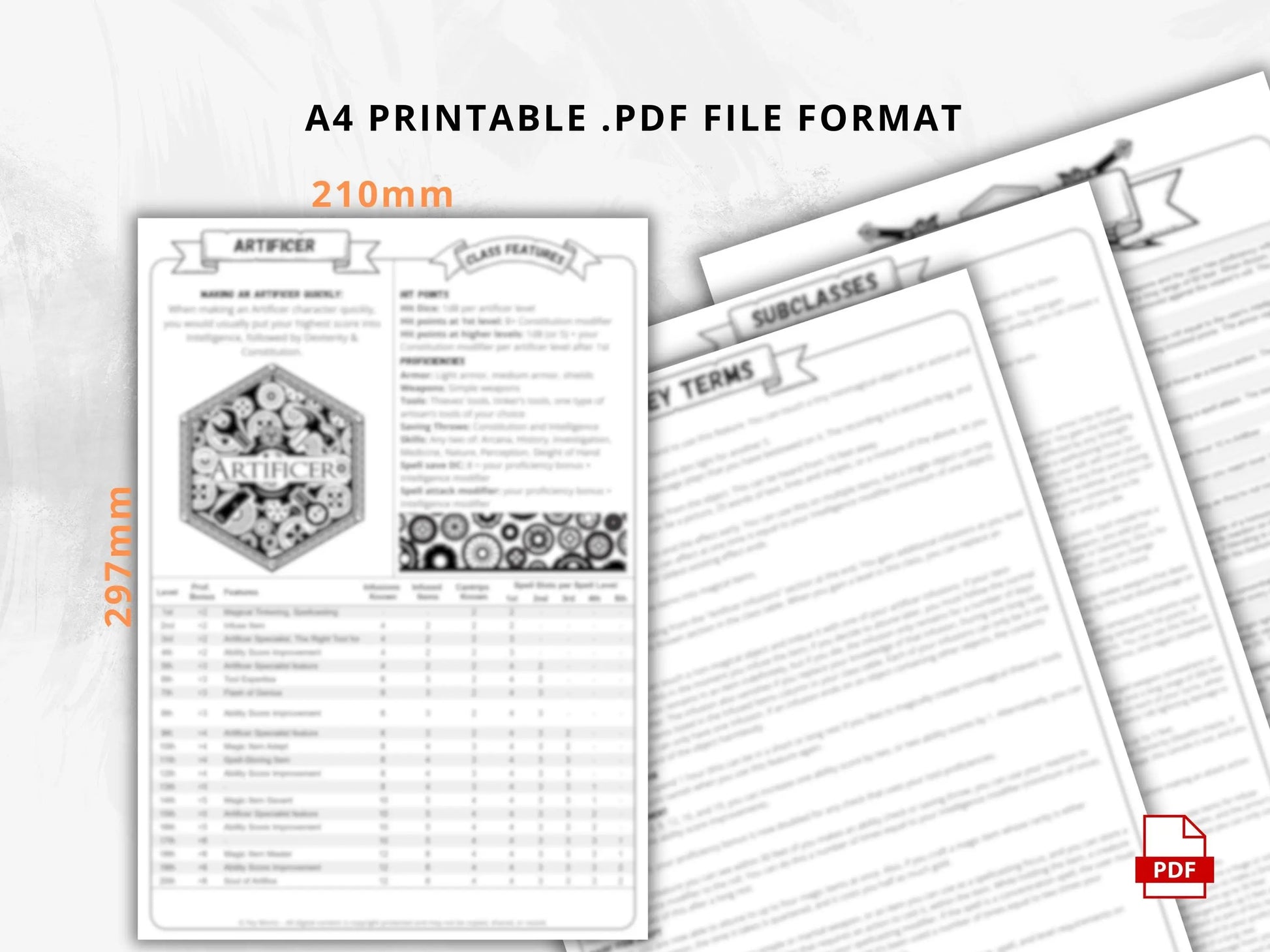 Artificer 5e 2014 Reference Guide - Cheat Sheet FeyWorks.co.uk