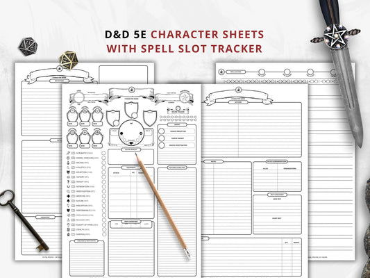 Simplified Character Sheet 5e 2014 & 5.5 2024 FeyWorks.co.uk