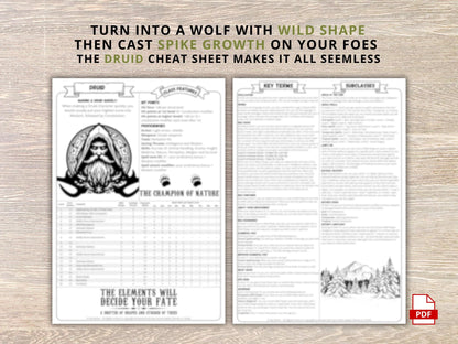 Druid 5.5 2024 Reference Guide - Cheat Sheet FeyWorks.co.uk
