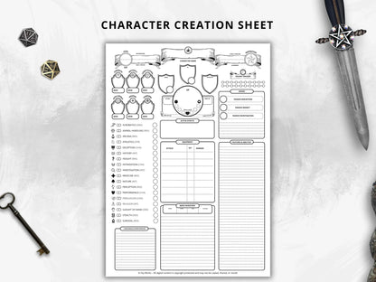 Simplified Character Sheet 5e 2014 & 5.5 2024 FeyWorks.co.uk
