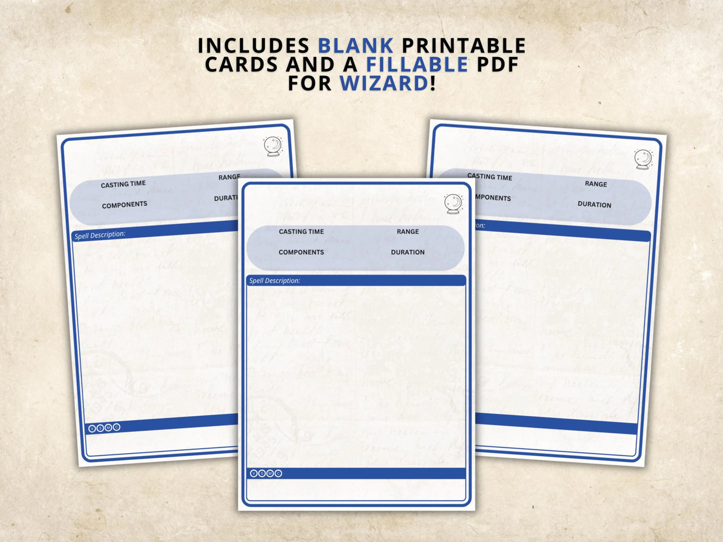 Wizard DnD Spell Cards 5e 2014 FeyWorks.co.uk