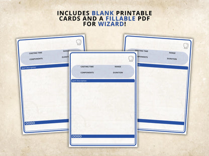 Wizard DnD Spell Cards 5e 2014 FeyWorks.co.uk