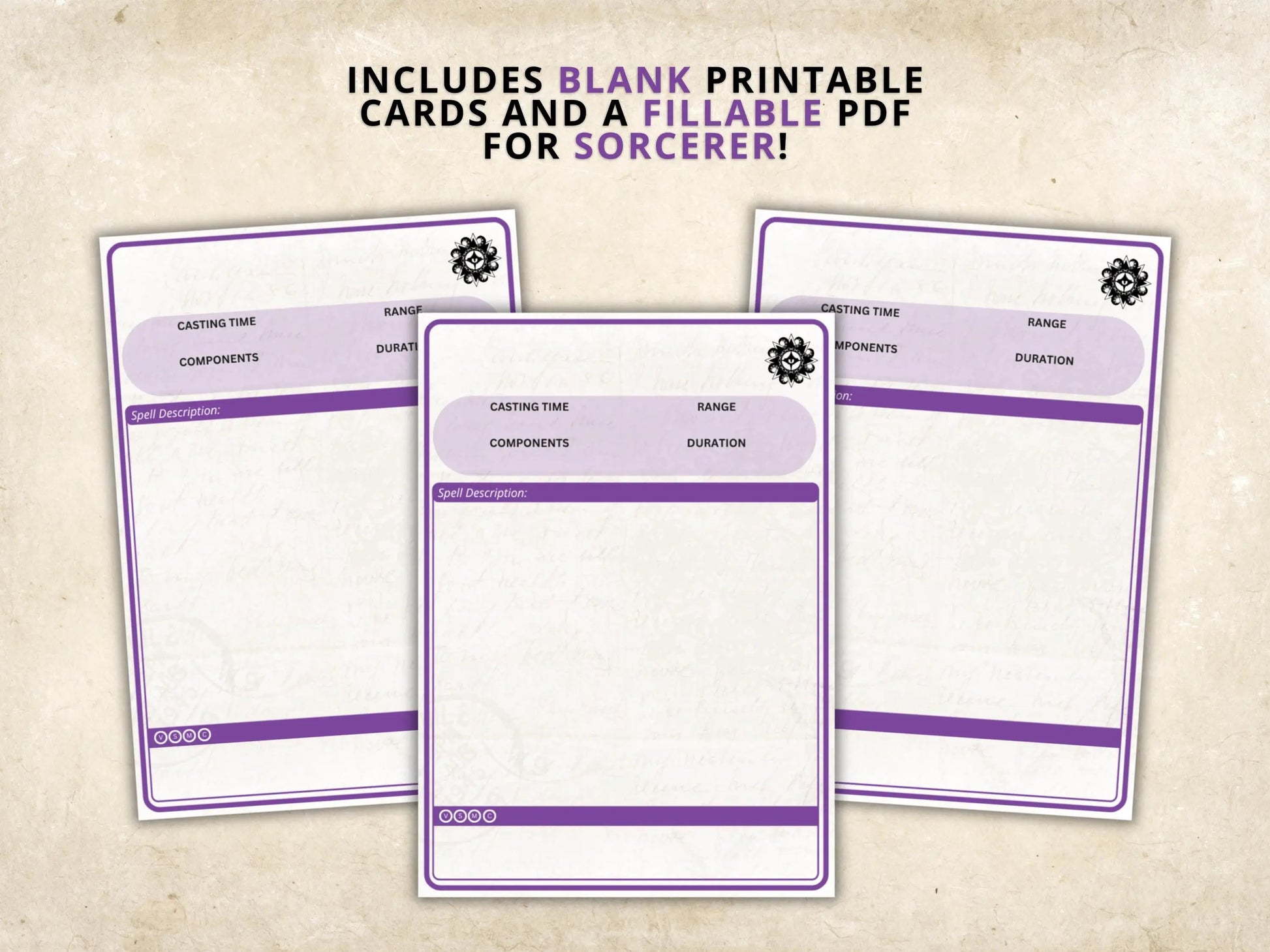 Warlock DnD Spell Cards 5e 2014 FeyWorks.co.uk