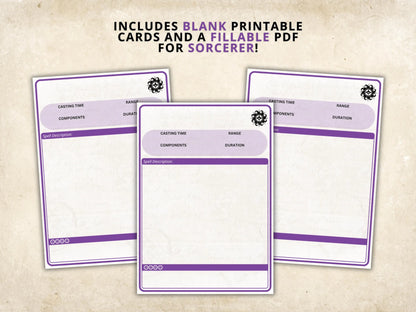 Warlock DnD Spell Cards 5e 2014 FeyWorks.co.uk