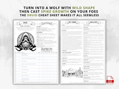 Druid 5e 2014 Reference Guide - Cheat Sheet FeyWorks.co.uk