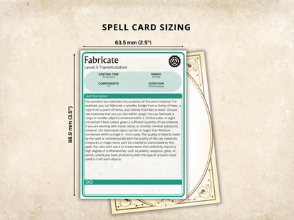 Artificer DnD Spell Cards 5e 2014 FeyWorks.co.uk