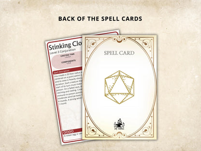 Complete DnD Spell Card Collection 5e 2014 FeyWorks.co.uk
