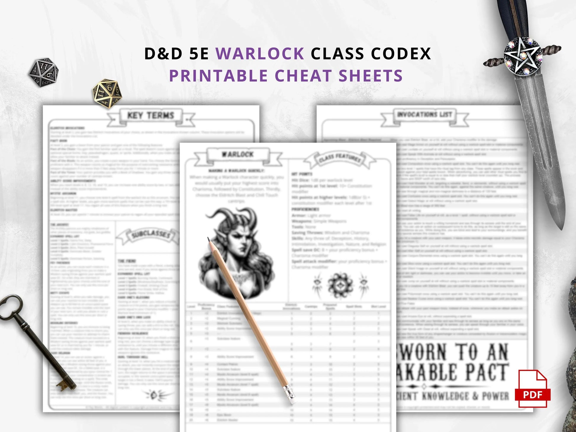 Warlock 5e 2014 Reference Guide - Cheat Sheet FeyWorks.co.uk