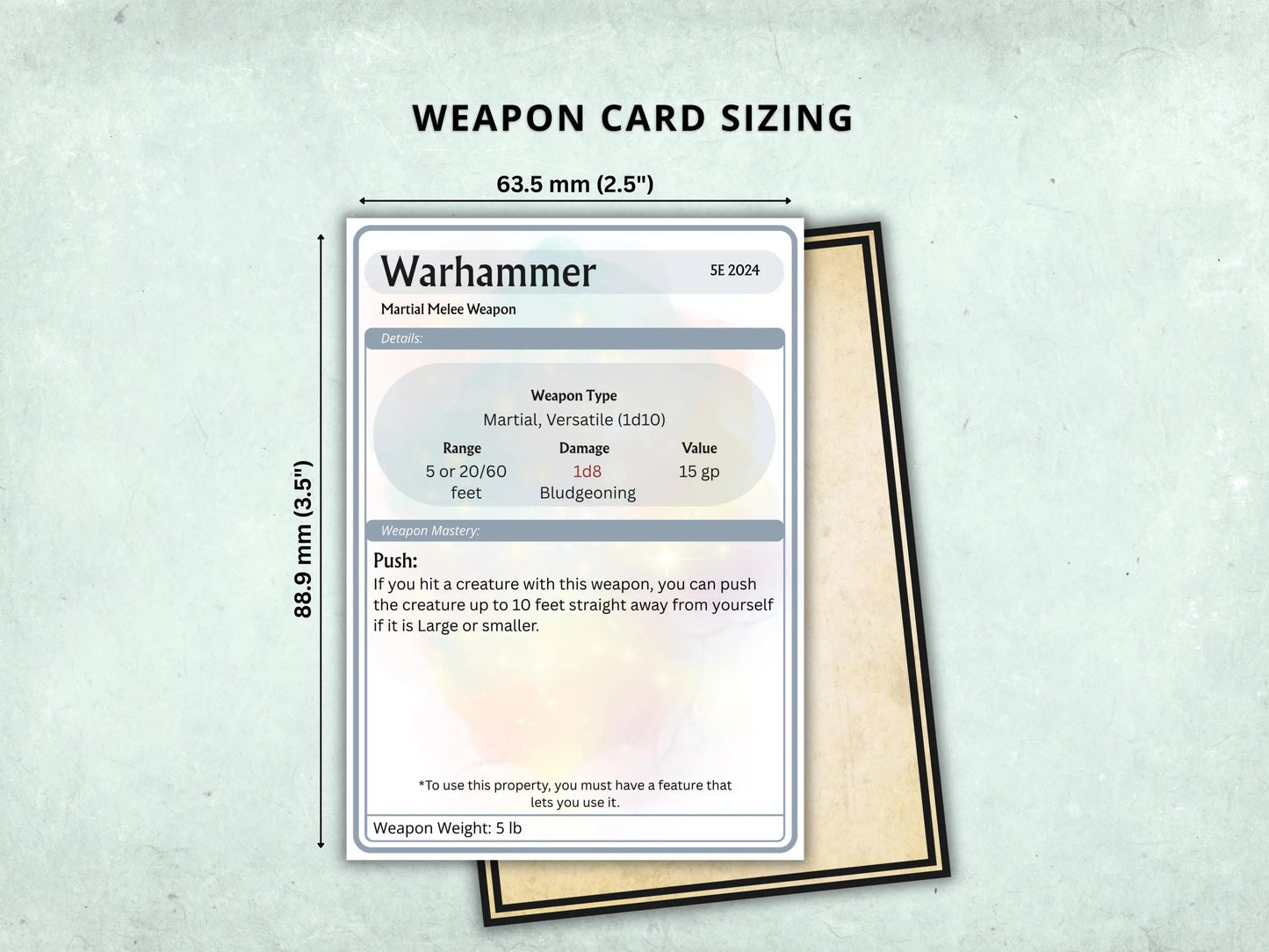 Complete DnD Weapon Cards Bundle 5e 2014 & 5.5 2024 FeyWorks.co.uk