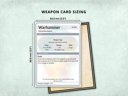 Complete DnD Weapon Cards Bundle 5e 2014 & 5.5 2024 FeyWorks.co.uk