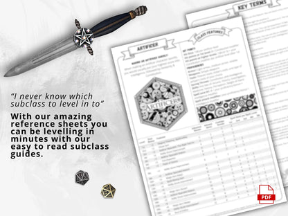 Artificer 5e 2014 Reference Guide - Cheat Sheet FeyWorks.co.uk