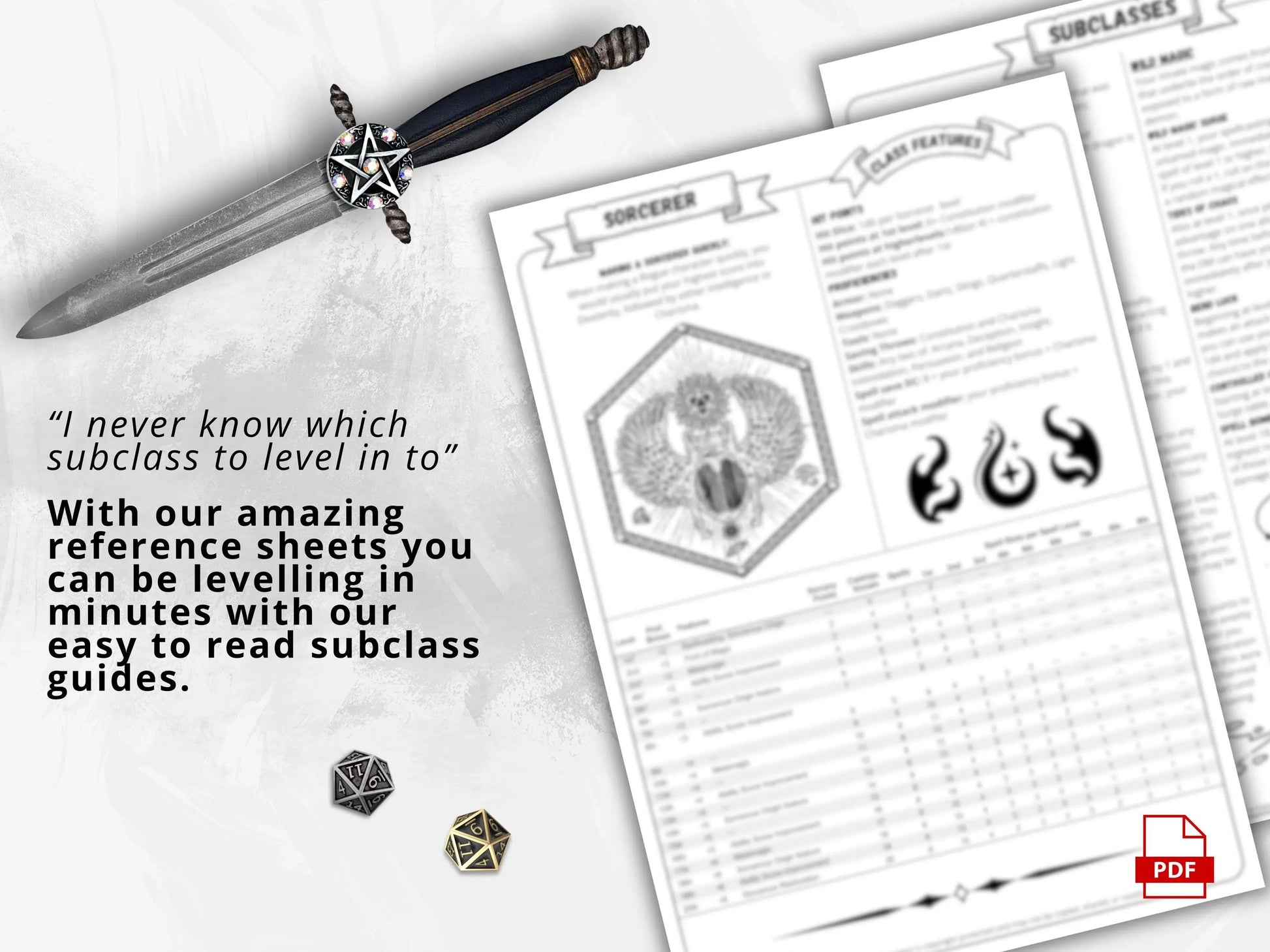 Sorcerer 5e 2014 Reference Guide - Cheat Sheet FeyWorks.co.uk