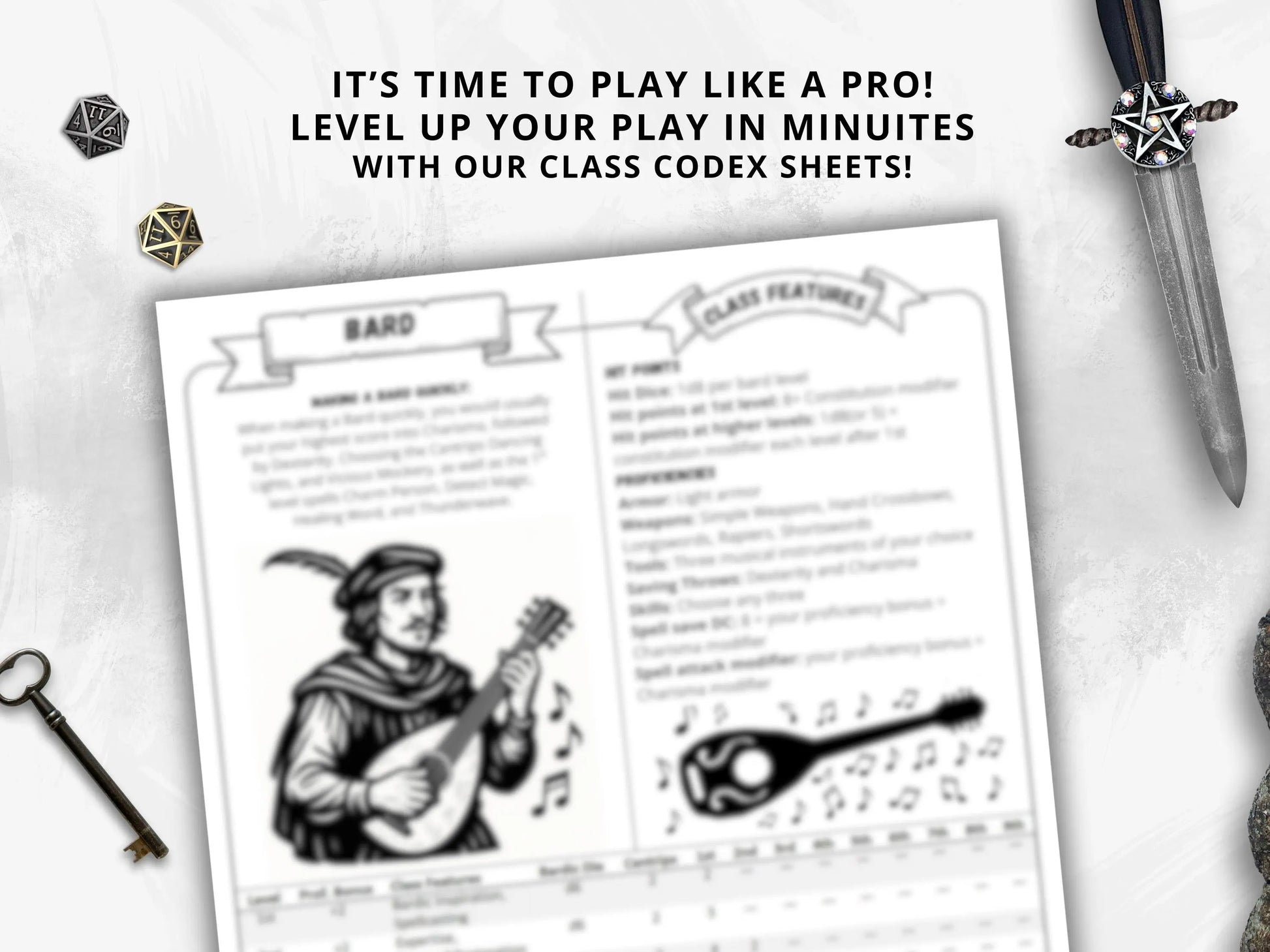 Bard 5e 2014 Reference Guide - Cheat Sheet FeyWorks.co.uk
