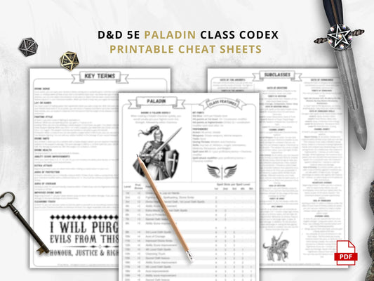 Paladin 5e 2014 Reference Guide - Cheat Sheet FeyWorks.co.uk