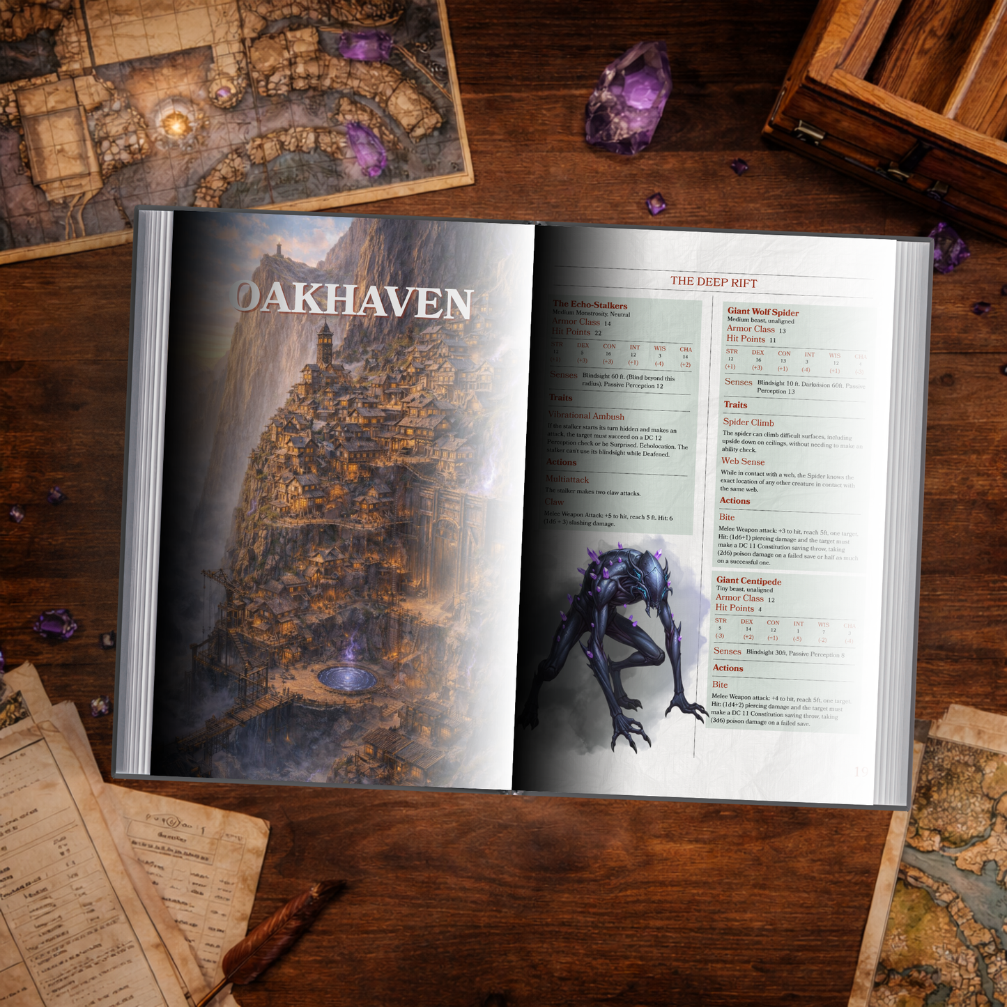 The Deep Rift – D&D 5e One-Shot Adventure (Level 5–7) | Printable & VTT Maps Included | FeyWorks