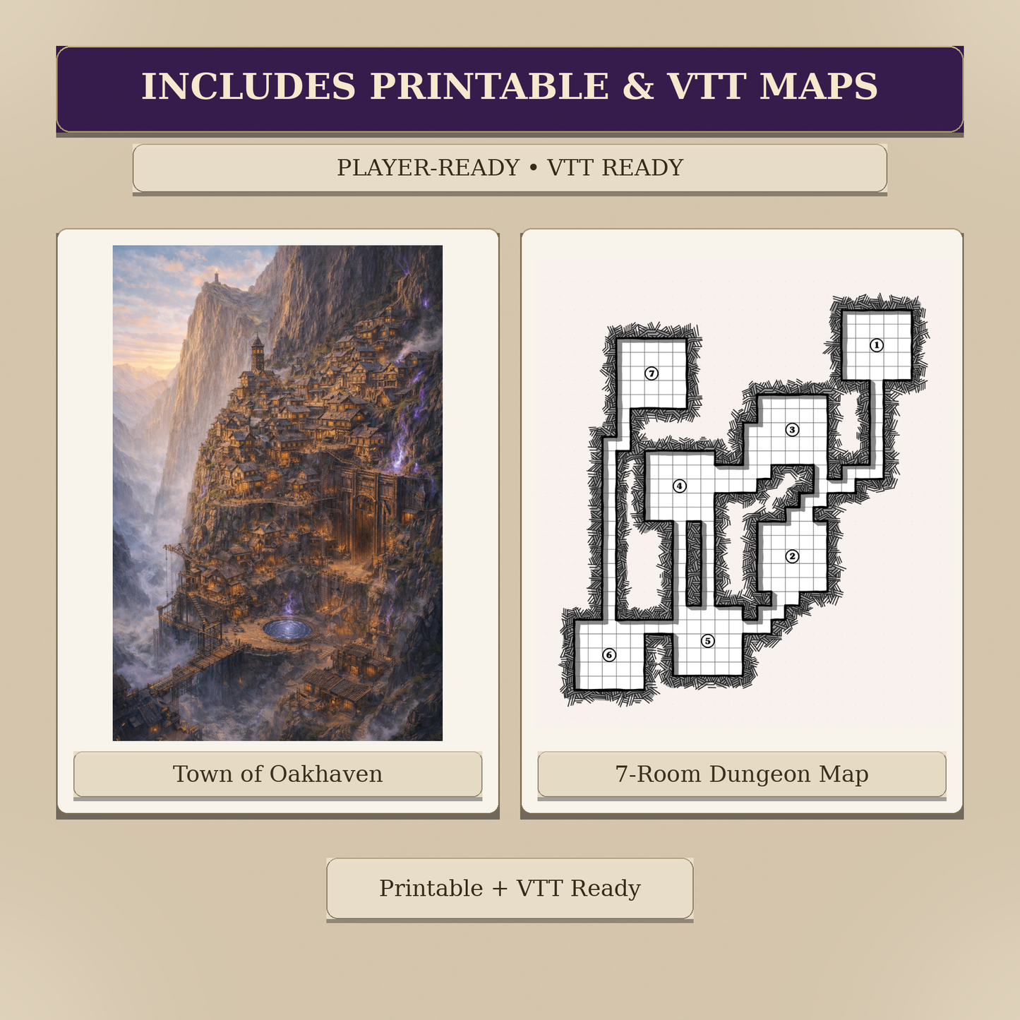The Deep Rift – D&D 5e One-Shot Adventure (Level 5–7) | Printable & VTT Maps Included | FeyWorks