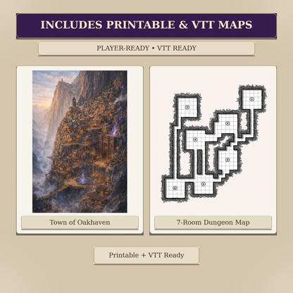 The Deep Rift – D&D 5e One-Shot Adventure (Level 5–7) | Printable & VTT Maps Included | FeyWorks
