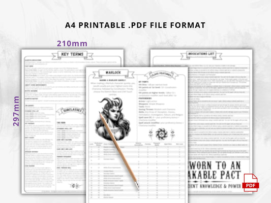 Warlock 5e 2014 Reference Guide - Cheat Sheet FeyWorks.co.uk