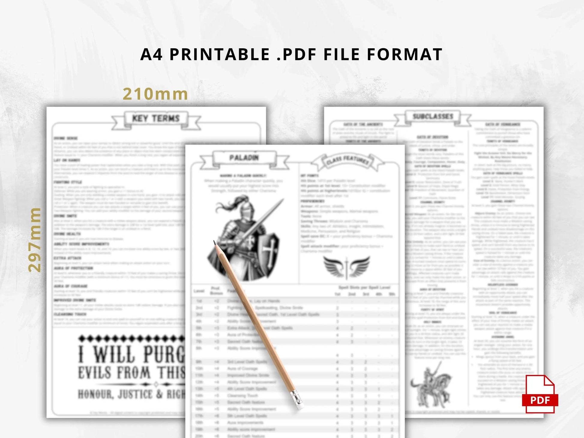 Paladin 5e 2014 Reference Guide - Cheat Sheet FeyWorks.co.uk
