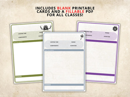 Complete DnD Spell Card Collection 5e 2014 FeyWorks.co.uk