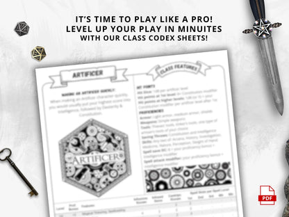 Artificer 5e 2014 Reference Guide - Cheat Sheet FeyWorks.co.uk