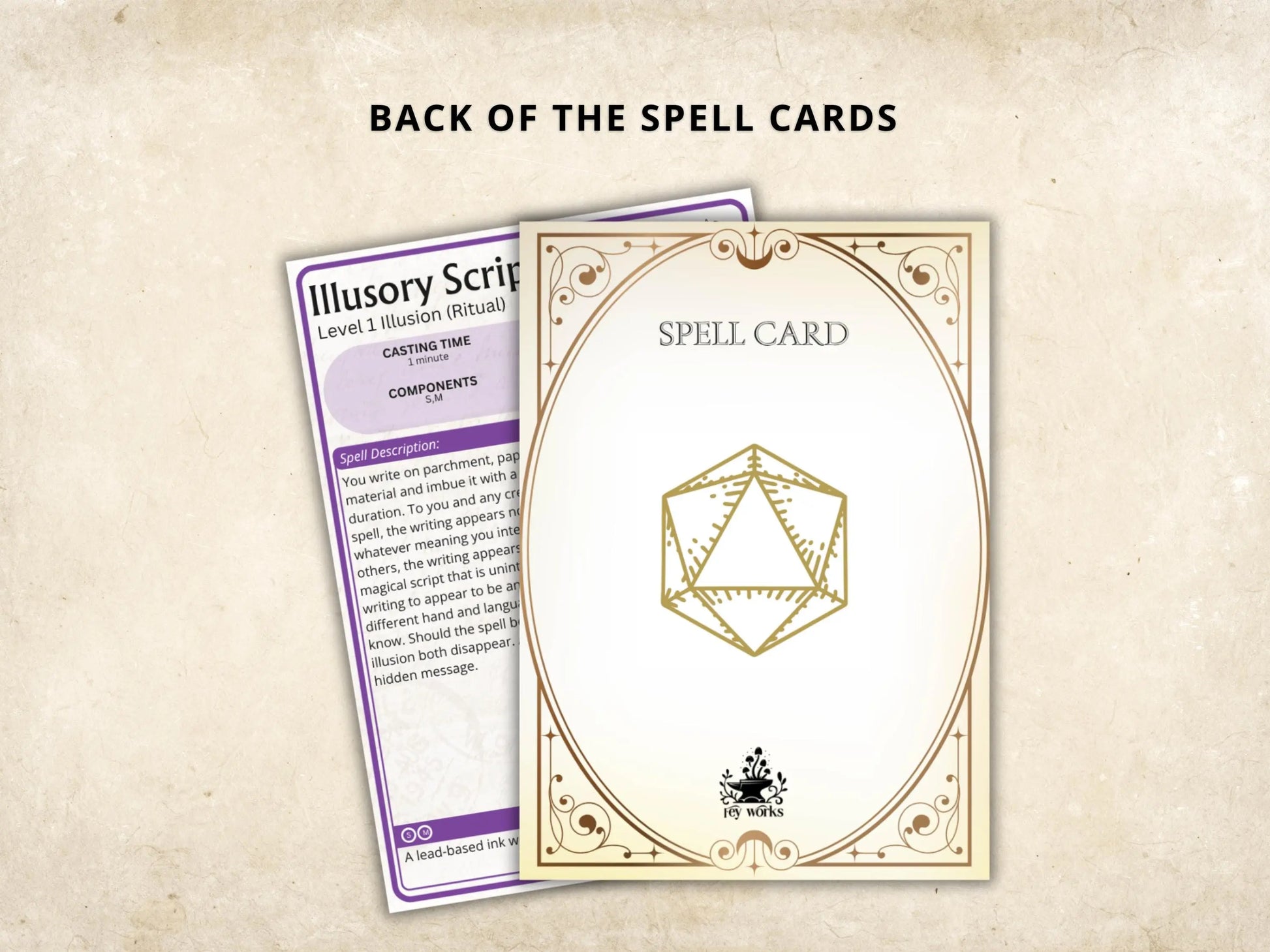 Warlock DnD Spell Cards 5e 2014 FeyWorks.co.uk