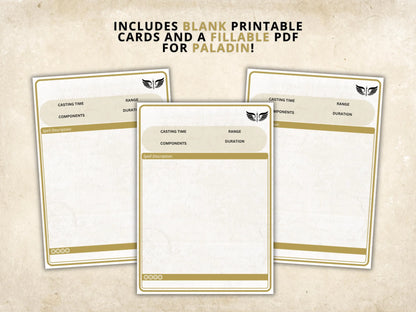 Paladin DnD Spell Cards 5e 2014 FeyWorks.co.uk
