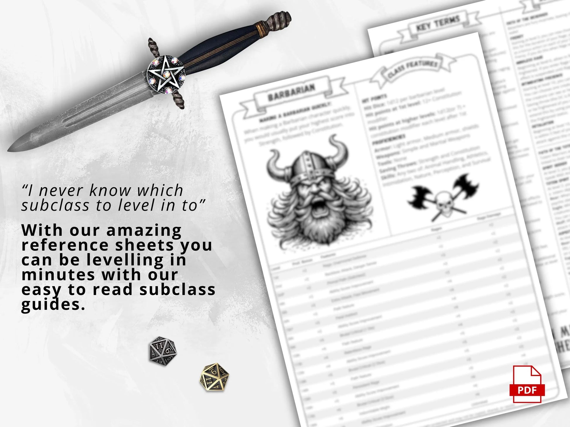 Barbarian 5e 2014 Reference Guide - Cheat Sheet FeyWorks.co.uk