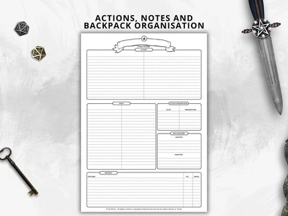 DnD 5e Character Sheet, Compatible with Fifth edition Dungeons and Dragons 5.5e (2024)