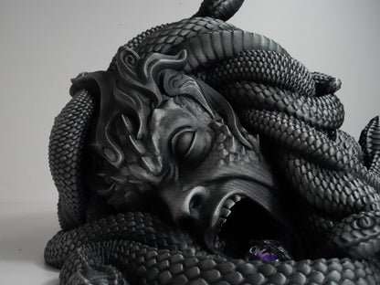Medusa Stone Dice Tower: 3D Printed DnD Tabletop Accessory