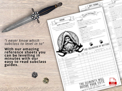 Druid 5e Cheat Sheet: Dungeons and Dragons Class Guide (PDF Download 2024 Edition)