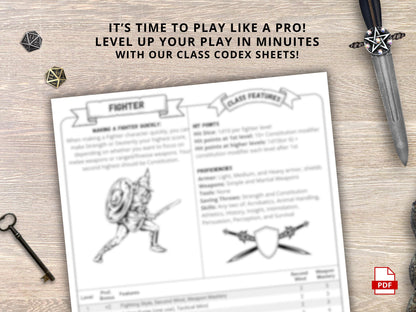 Fighter Class 5e Cheat Sheet: D&D Character Creation Guide (PDF Download)