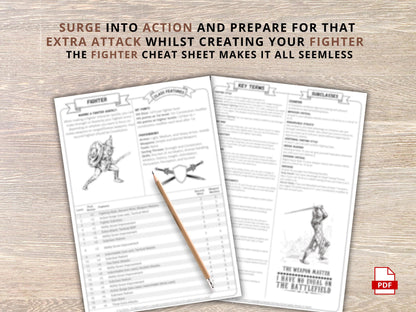 Fighter Class 5e Cheat Sheet: D&D Character Creation Guide (PDF Download)