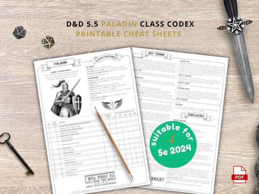 Paladin 5e Cheat Sheet: D&D Class Guide (2024 PDF Download)