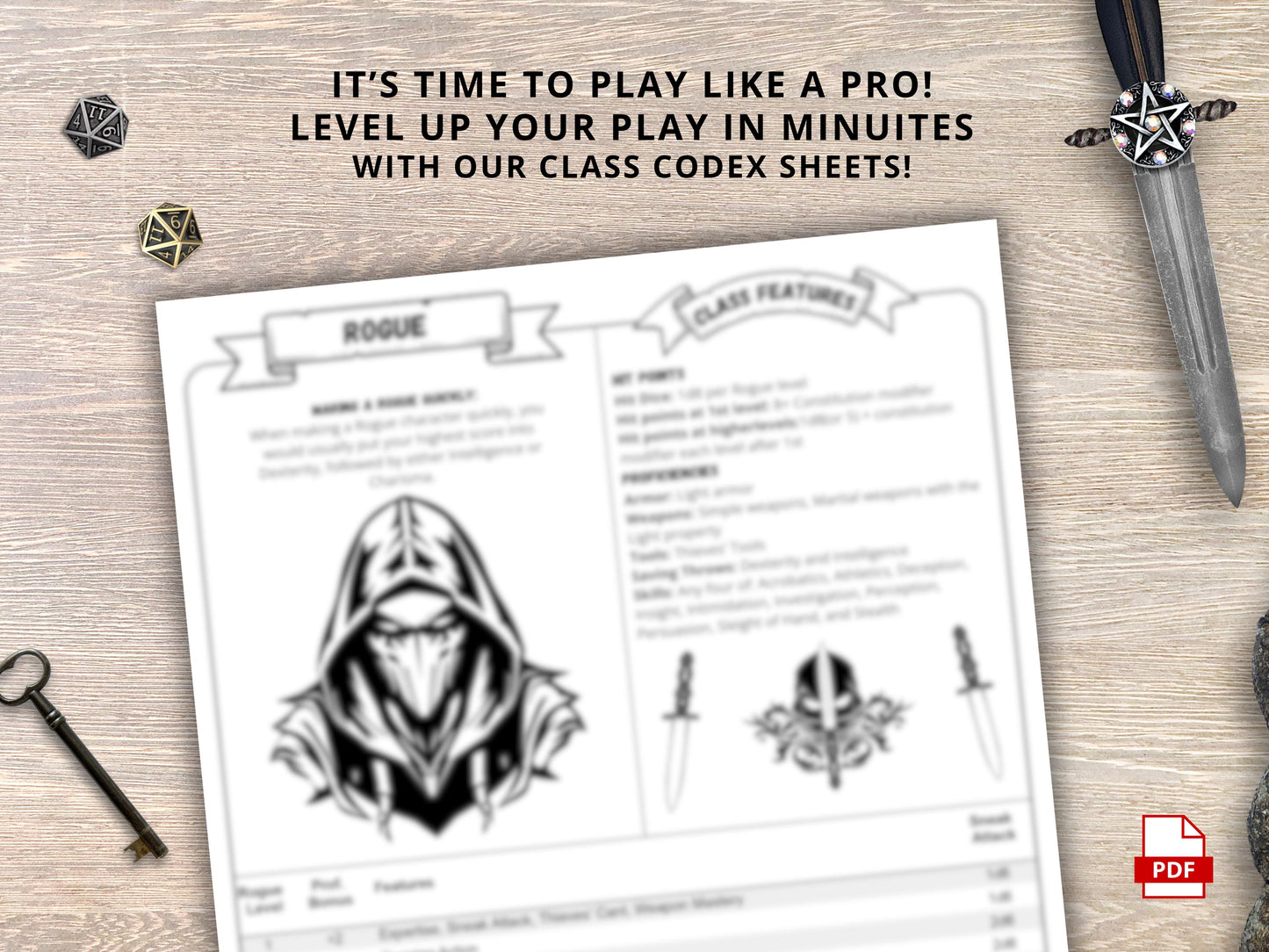 Rogue Class Cheat Sheet: D&D 5e Reference Guide (PDF Download 2024 Edition