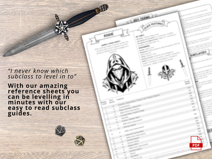 Rogue Class Cheat Sheet: D&D 5e Reference Guide (PDF Download 2024 Edition