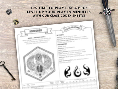 Sorcerer Class Cheat Sheet: DnD 5e Reference Guide (PDF Downloadable 2024 Edition)