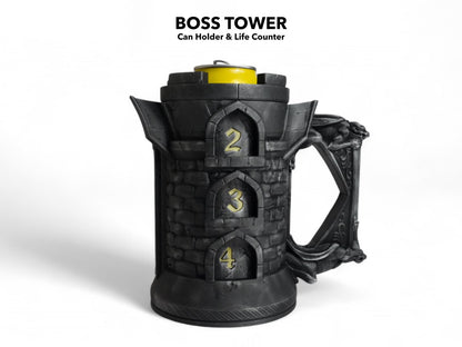 Boss Tower Can Holder: DnD Life Counter, 3D Printed RPG Accessory