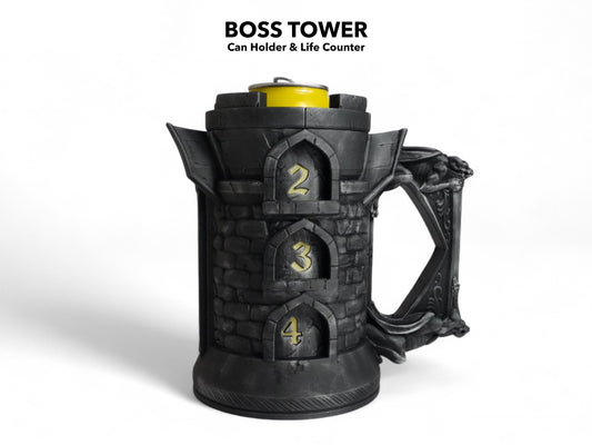 Boss Tower Can Holder: DnD Life Counter, 3D Printed RPG Accessory