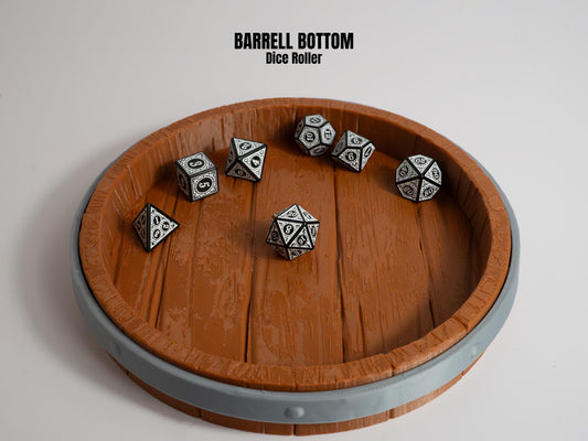 3D Printed Dice Tray, Barrel-Top Rolling Tray, DnD RPG