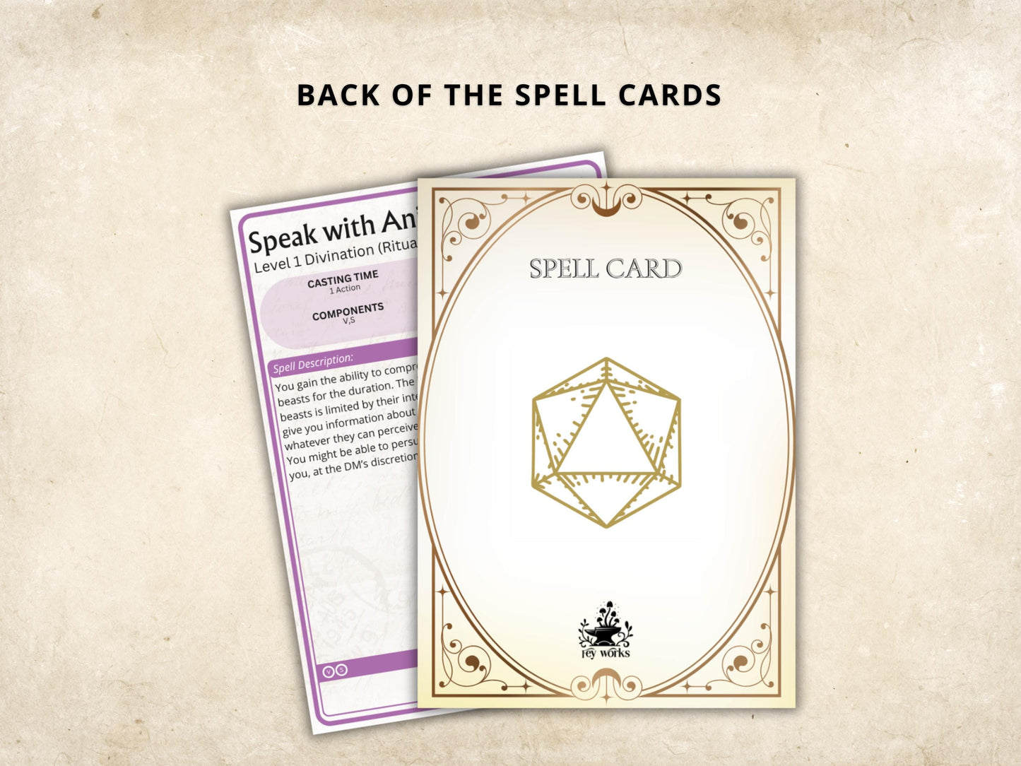 Bard Spell Cards 5e: D&D Spell Book, Digital Download